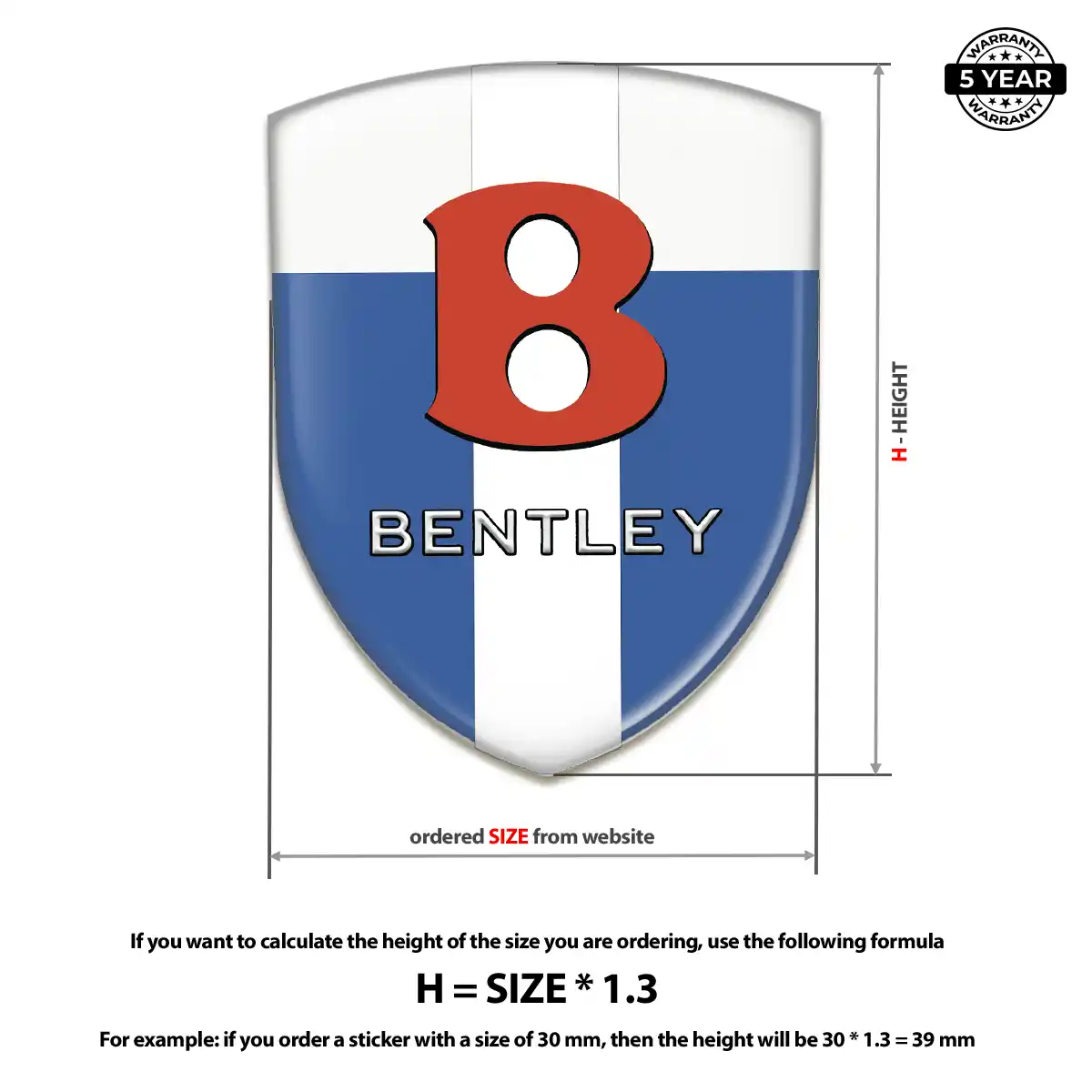 Bentley 3D Domed Sticker Interior Luxe
