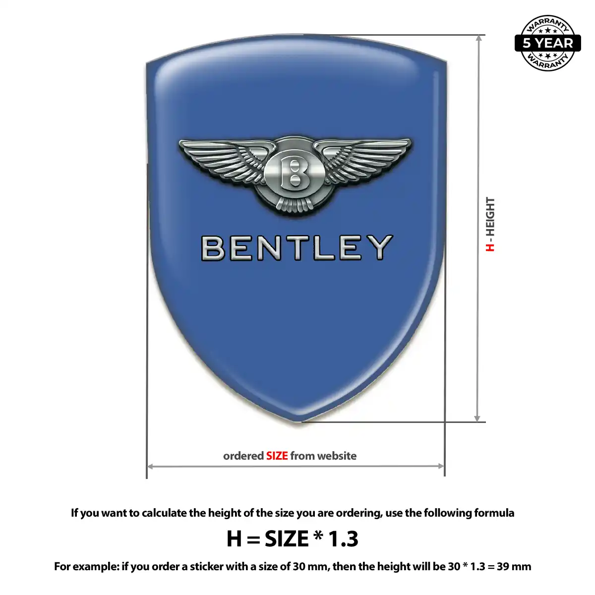 Bentley 3D Domed Sticker Noble Edition