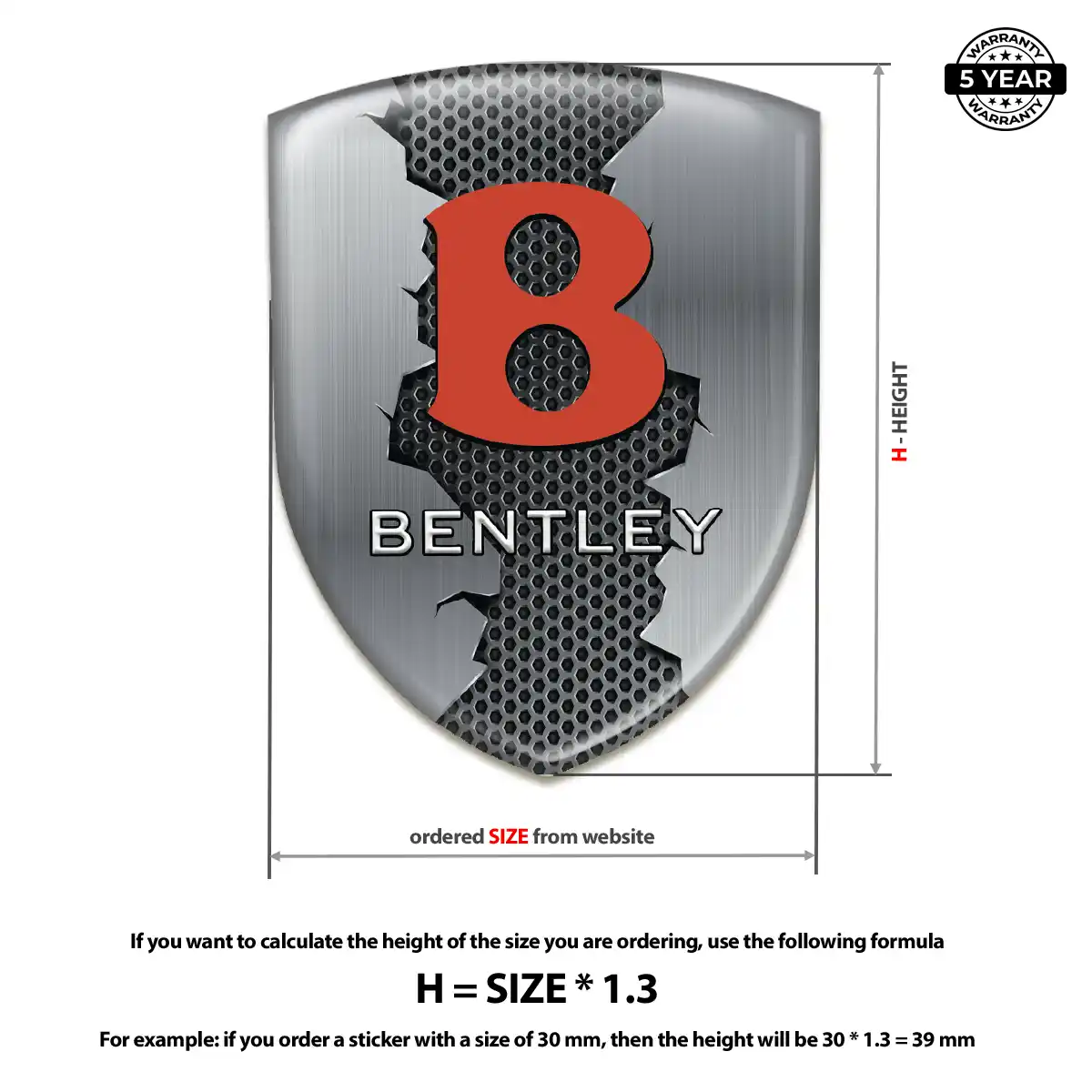 Bentley 3D Domed Sticker Opulent Line