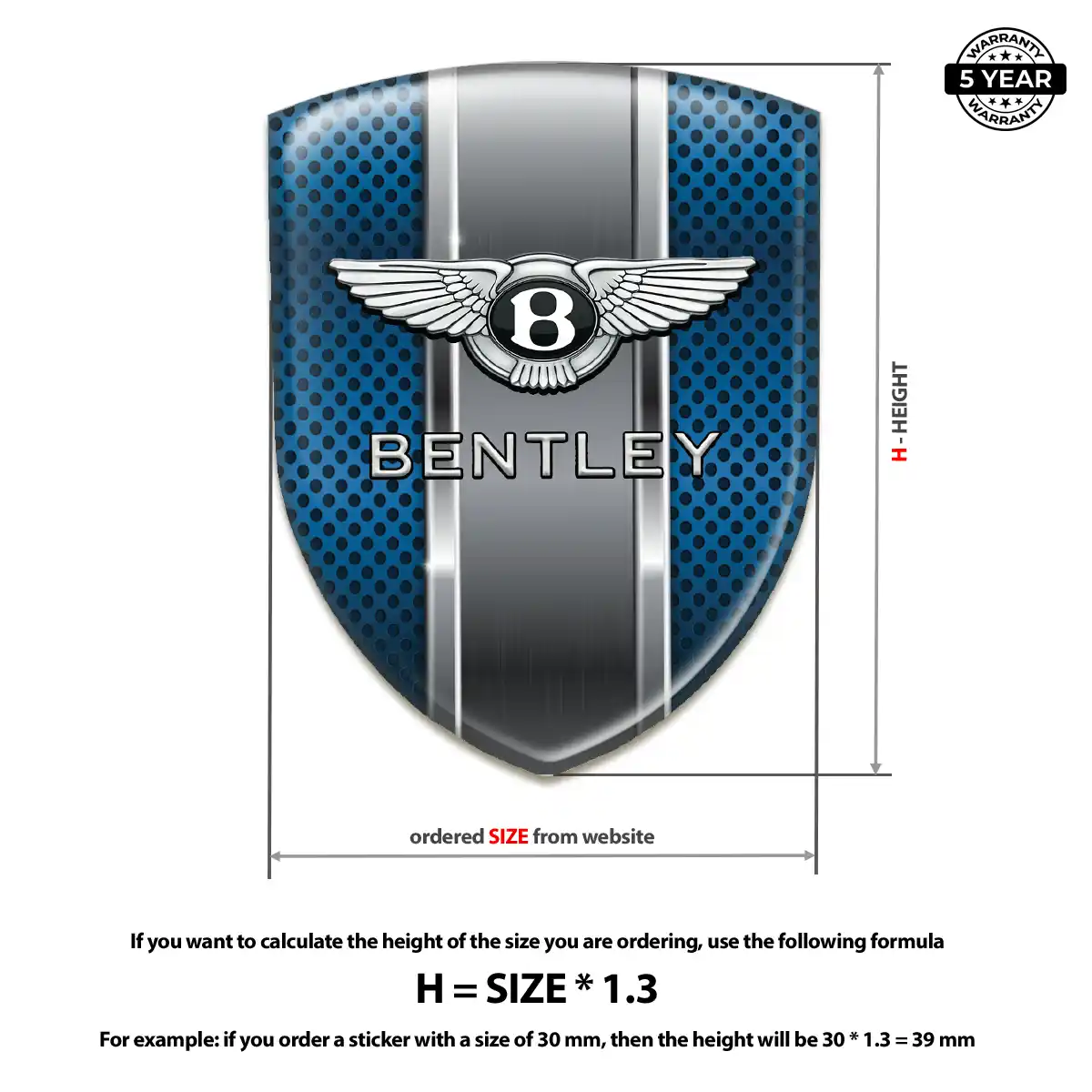 Bentley 3D Domed Sticker Outer Style