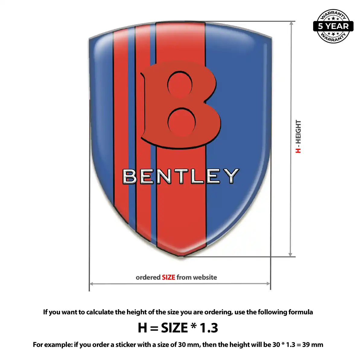 Bentley 3D Domed Sticker Performance Style