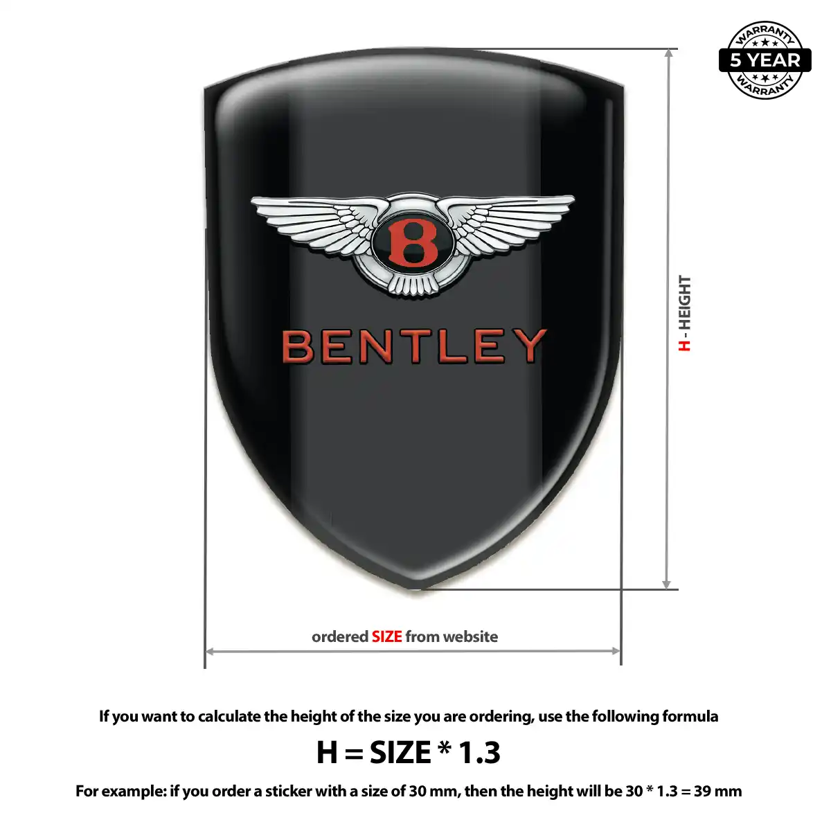 Bentley 3D Domed Sticker Prestige Line