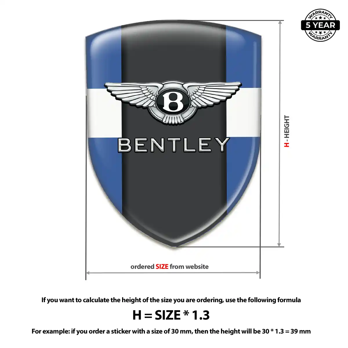 Bentley 3D Domed Sticker Prime Quality