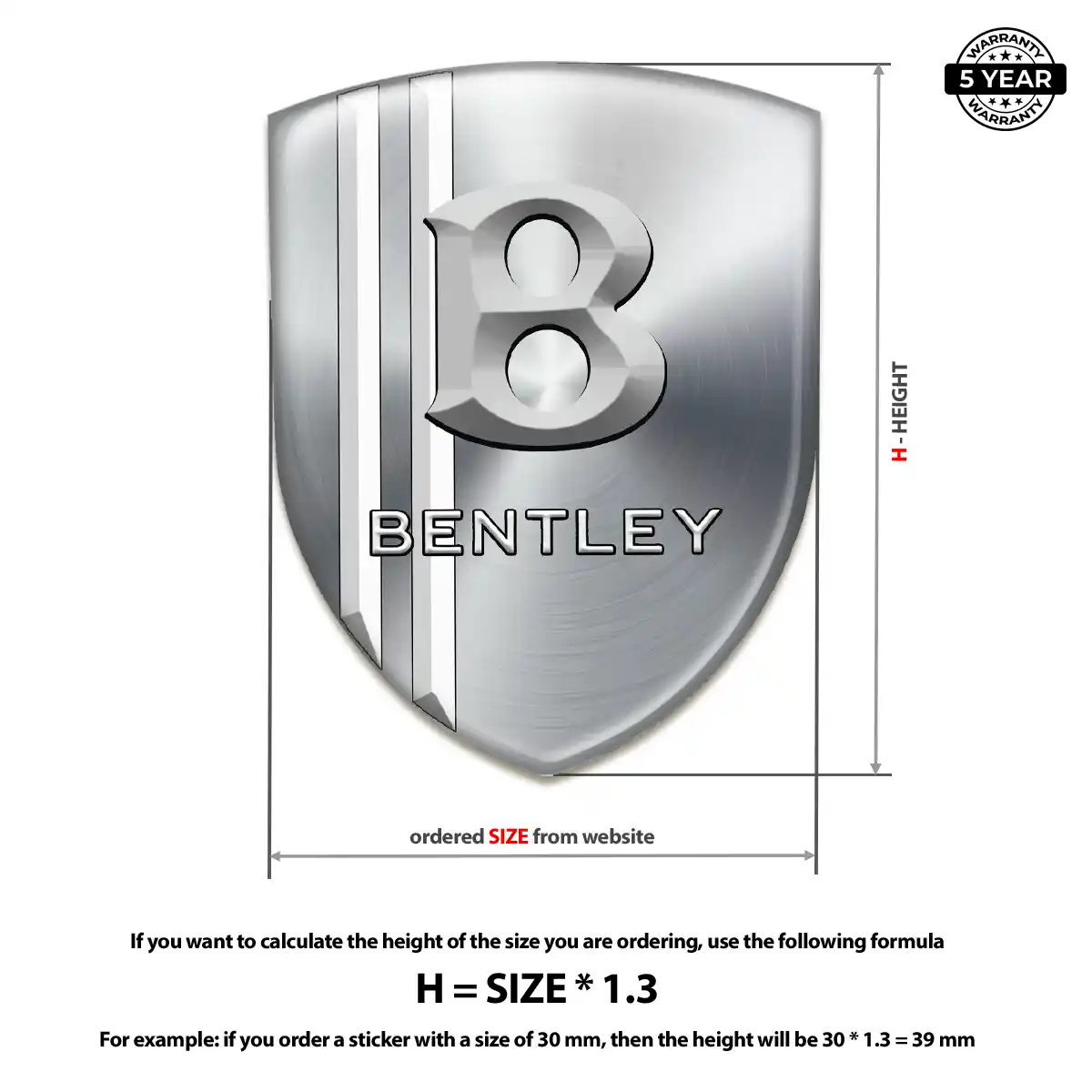 Bentley 3D Domed Sticker Refined Design