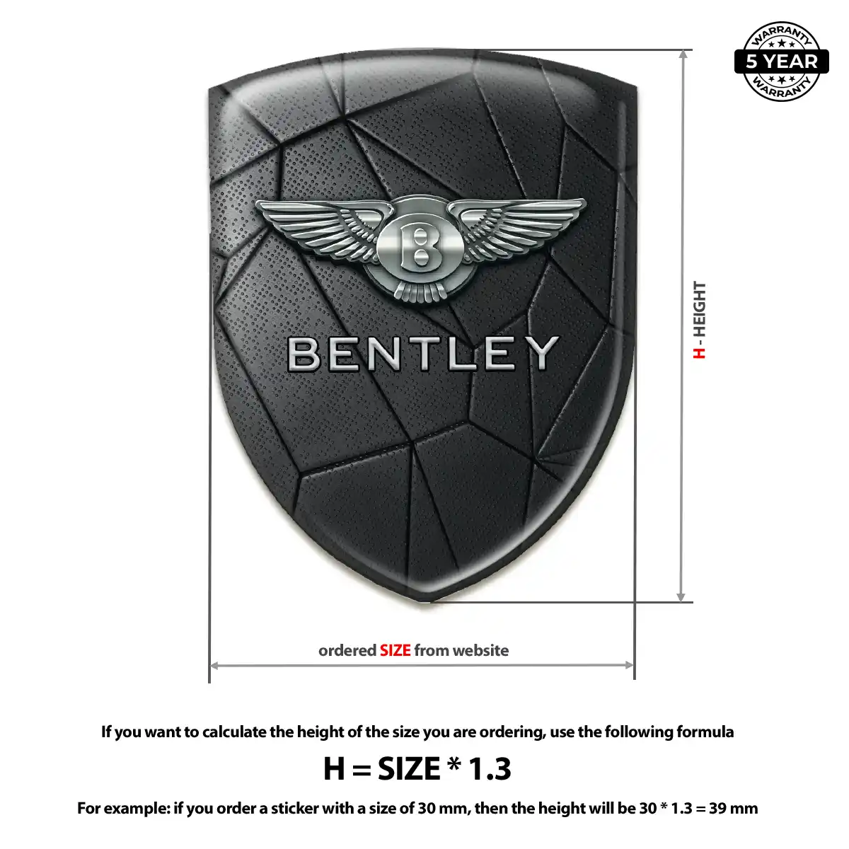 Bentley 3D Domed Sticker Resin Elite