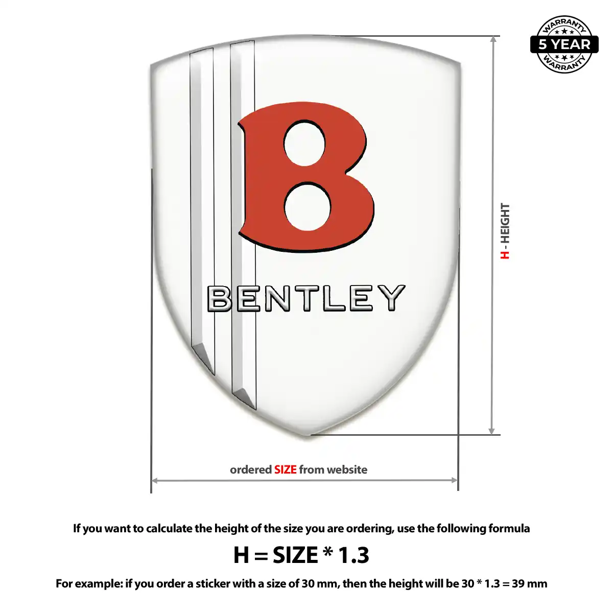Bentley 3D Domed Sticker Resin Luxe