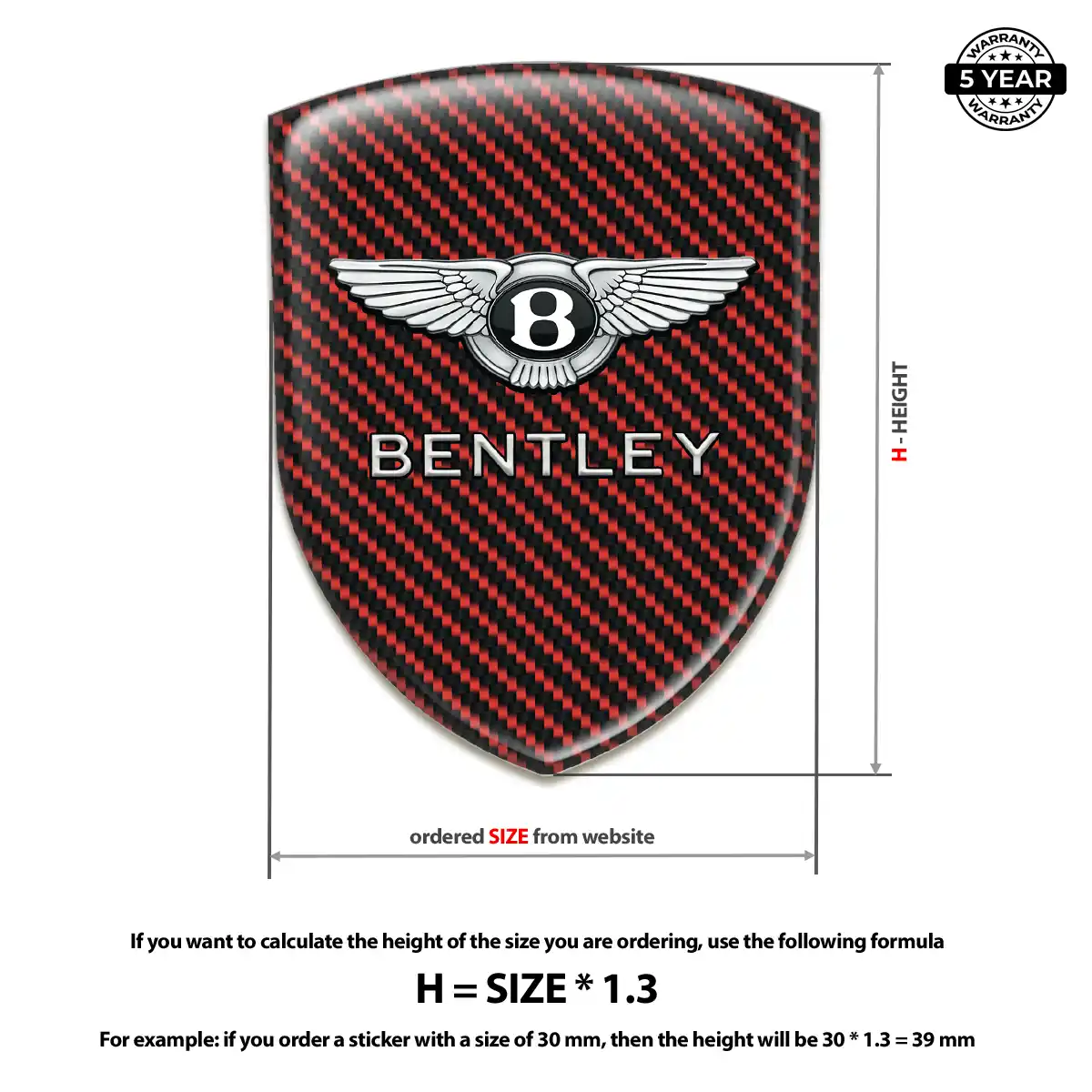 Bentley 3D Domed Sticker Signature Grade