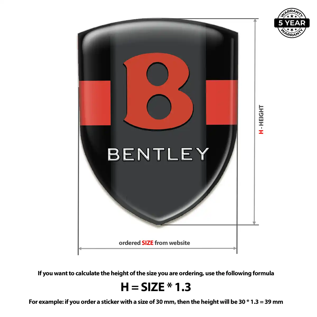 Bentley 3D Domed Sticker Superior Craft