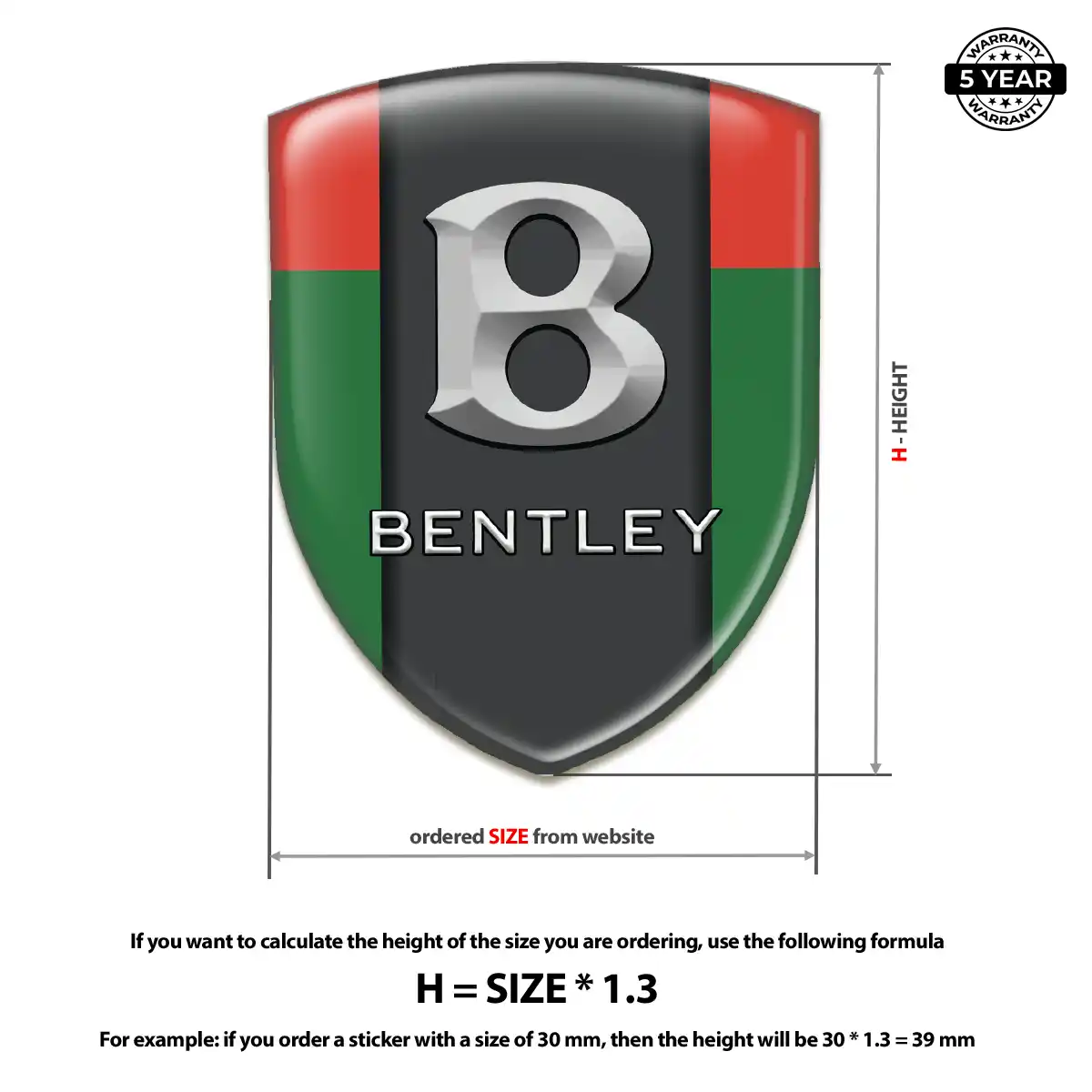 Bentley 3D Emblem Sticker Cabin Style