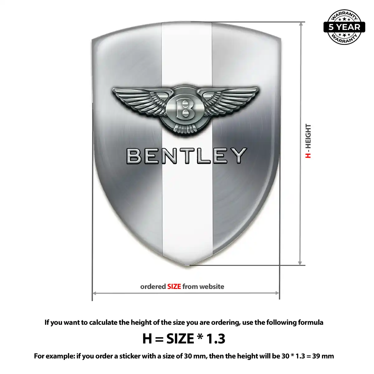 Bentley 3D Emblem Sticker Deluxe Edition