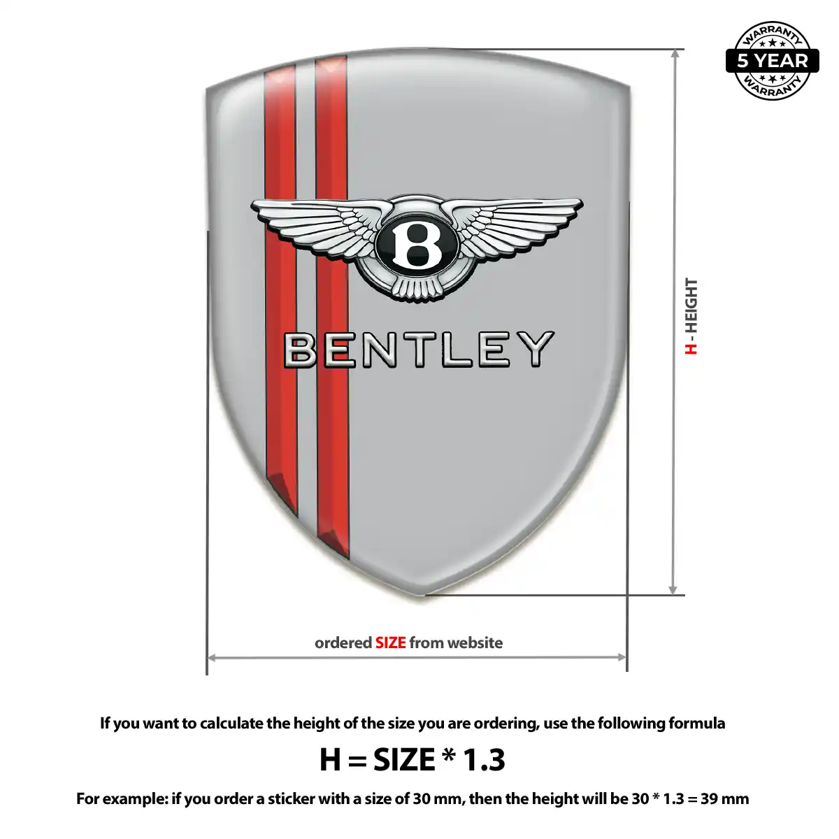 Bentley 3D Emblem Sticker Elite Finish