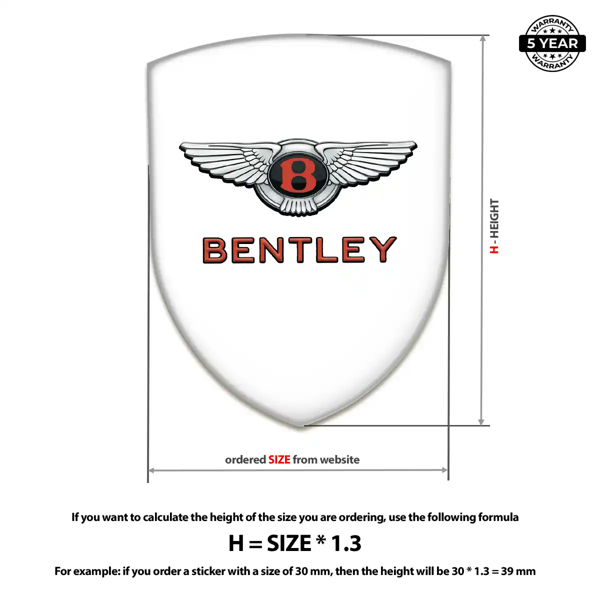 Bentley 3D Emblem Sticker Exterior Luxe