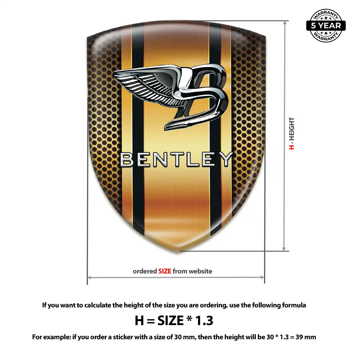 Bentley 3D Emblem Sticker Interior Luxe