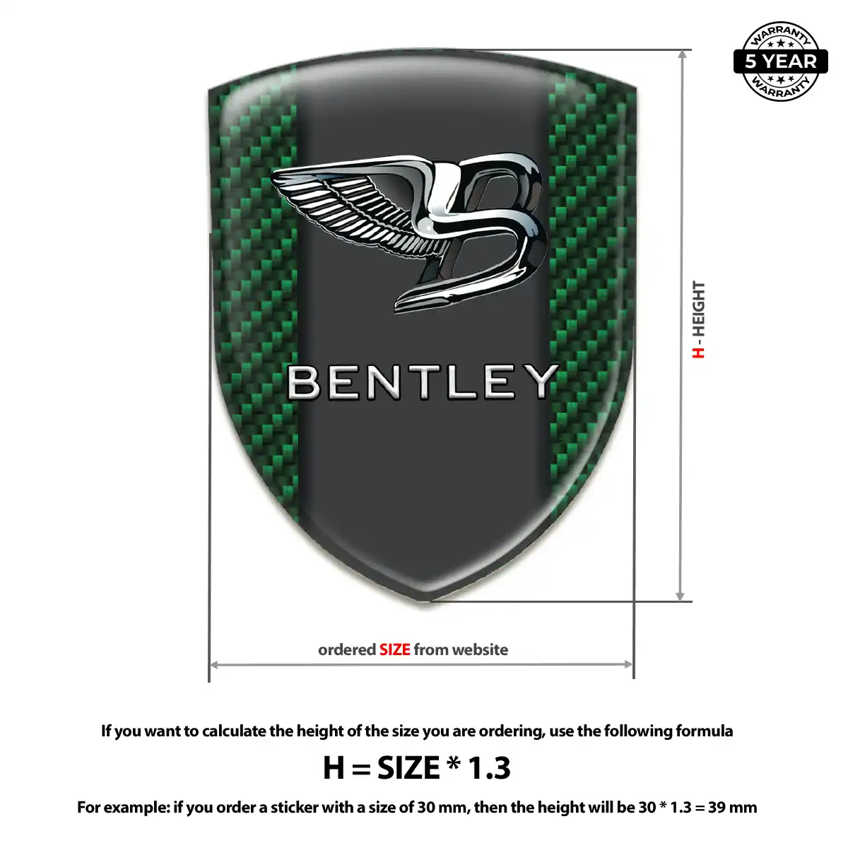 Bentley 3D Emblem Sticker Noble Edition