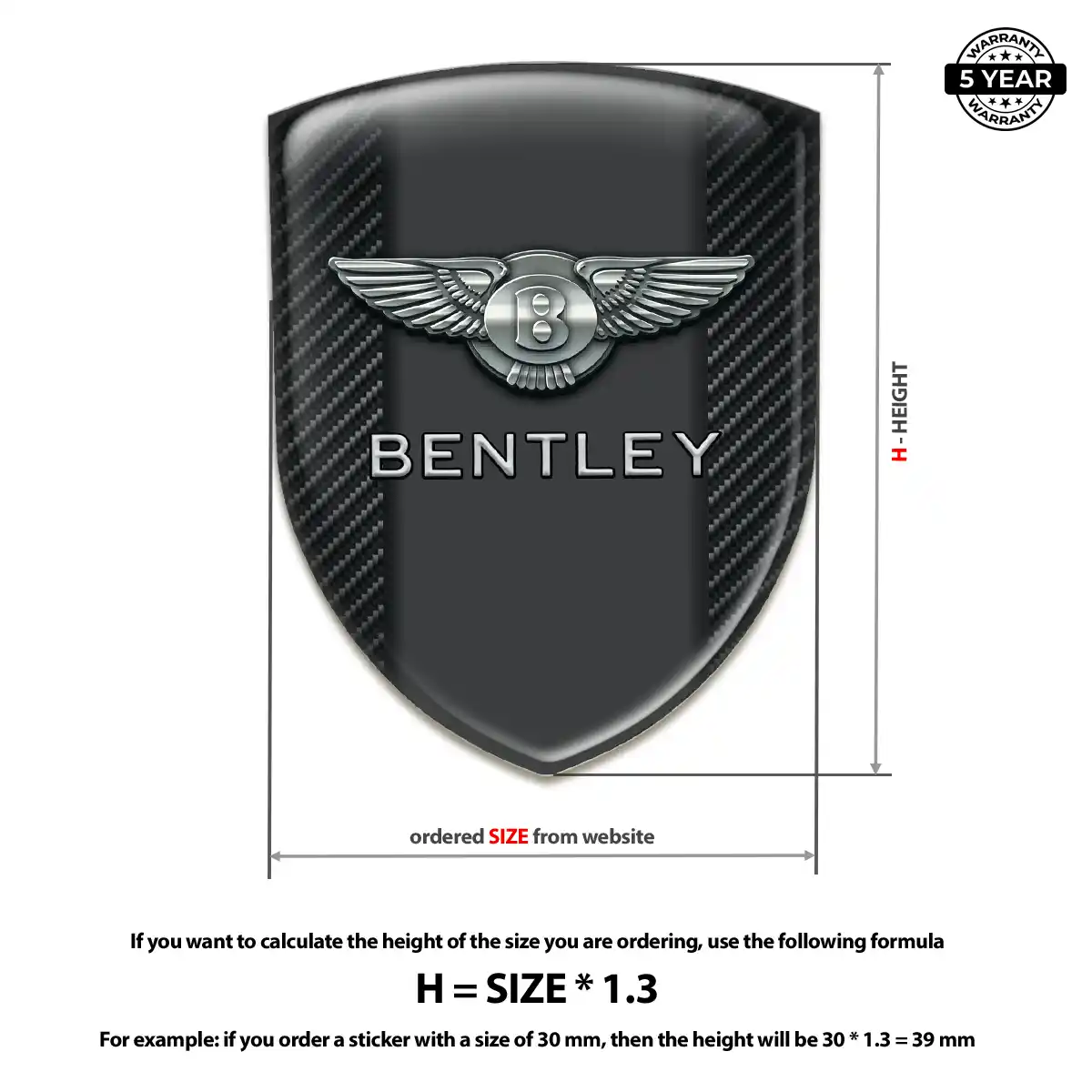 Bentley 3D Emblem Sticker Opulent Line