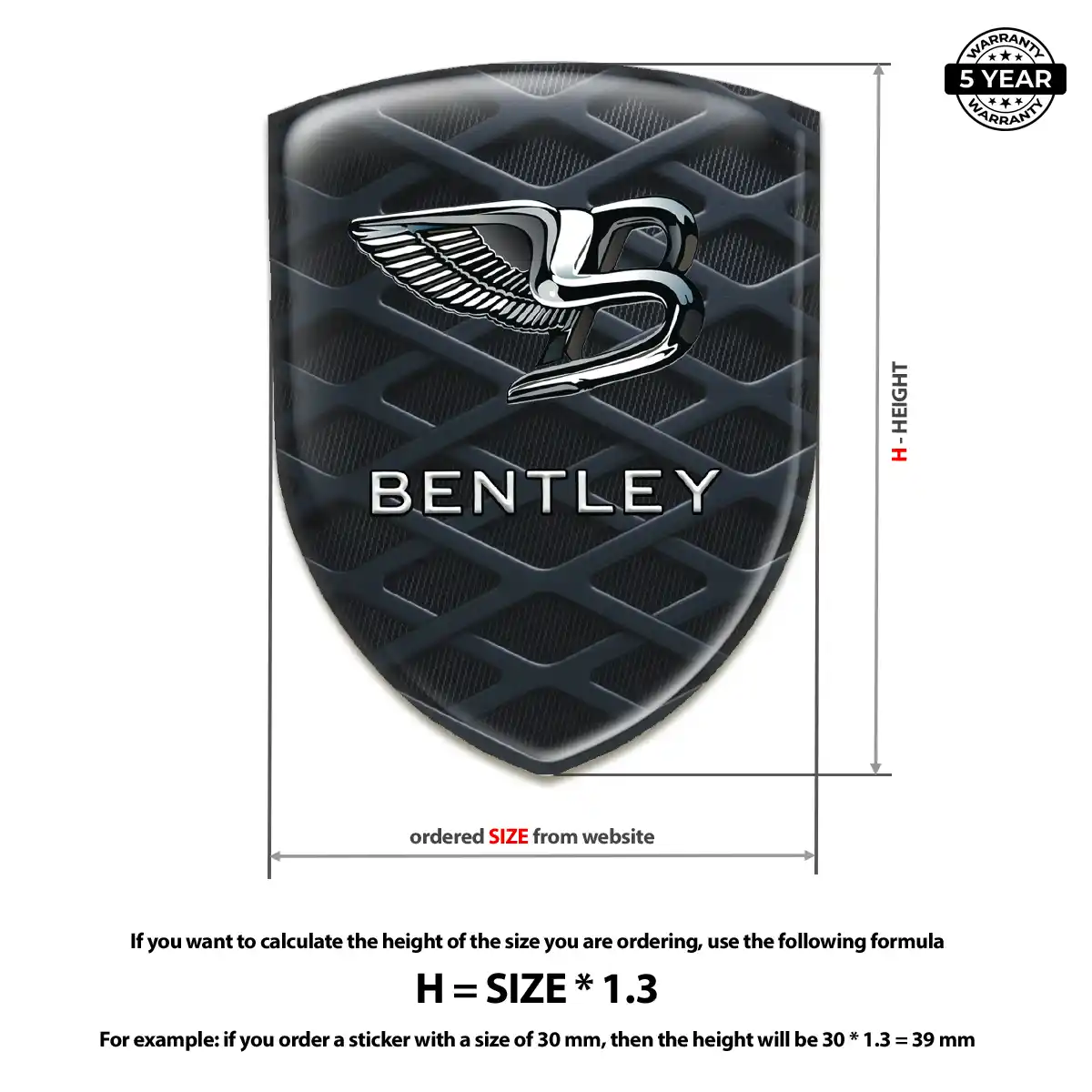 Bentley 3D Emblem Sticker Performance Style
