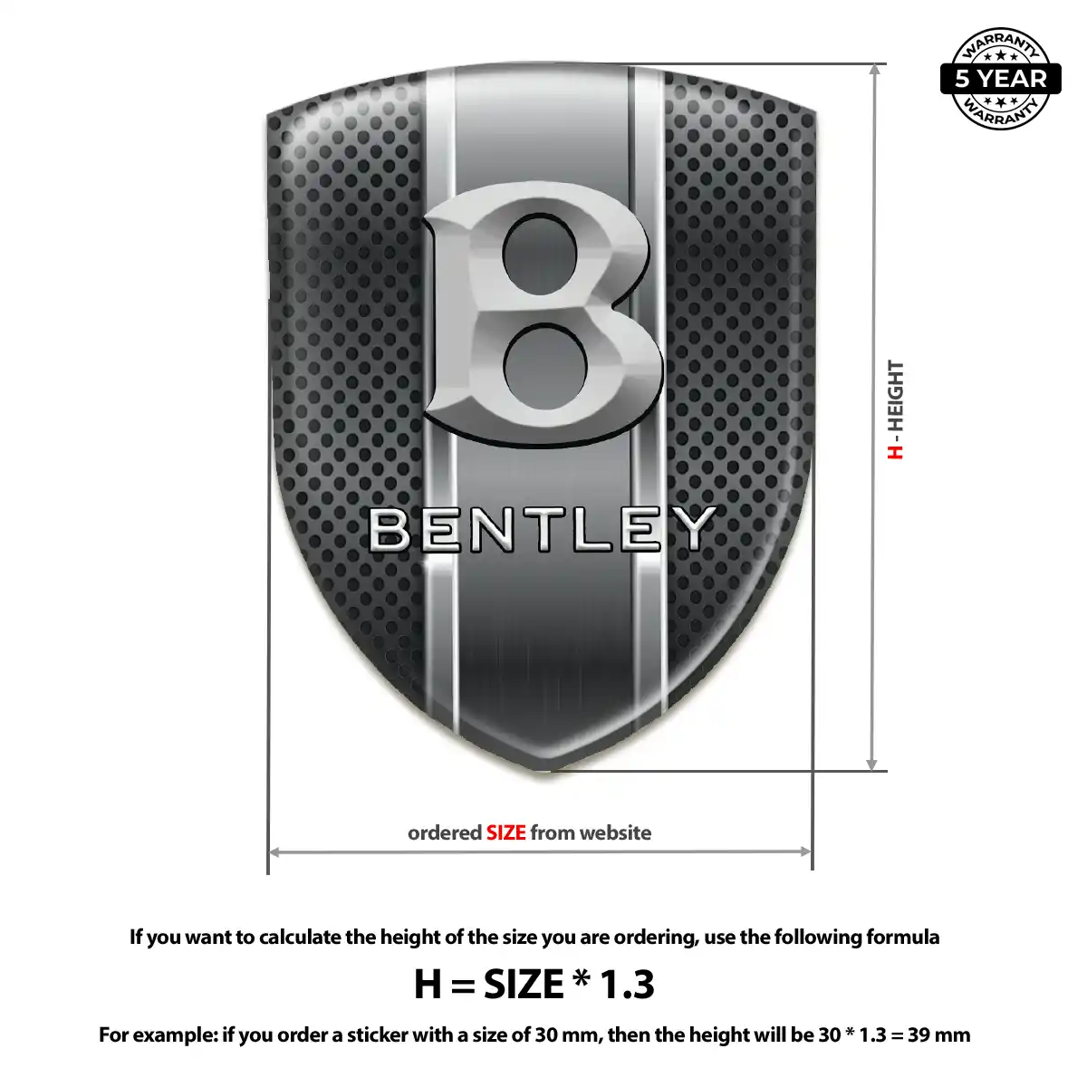 Bentley 3D Emblem Sticker Prime Quality