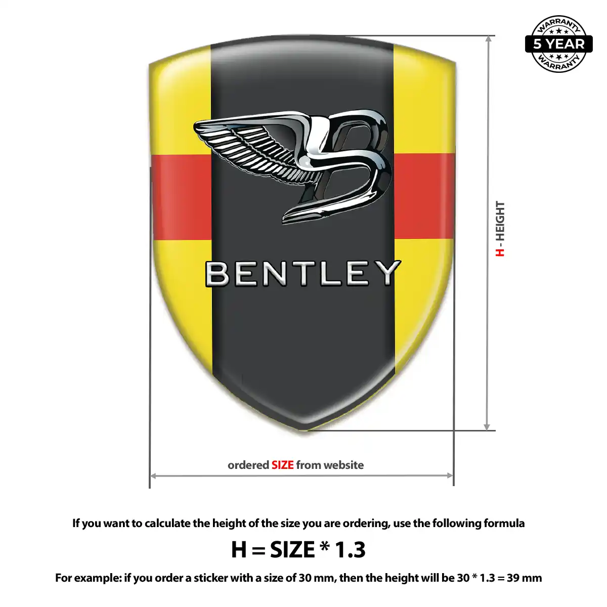 Bentley 3D Emblem Sticker Resin Elite
