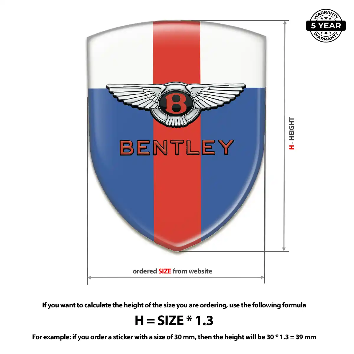 Bentley 3D Emblem Sticker Signature Grade
