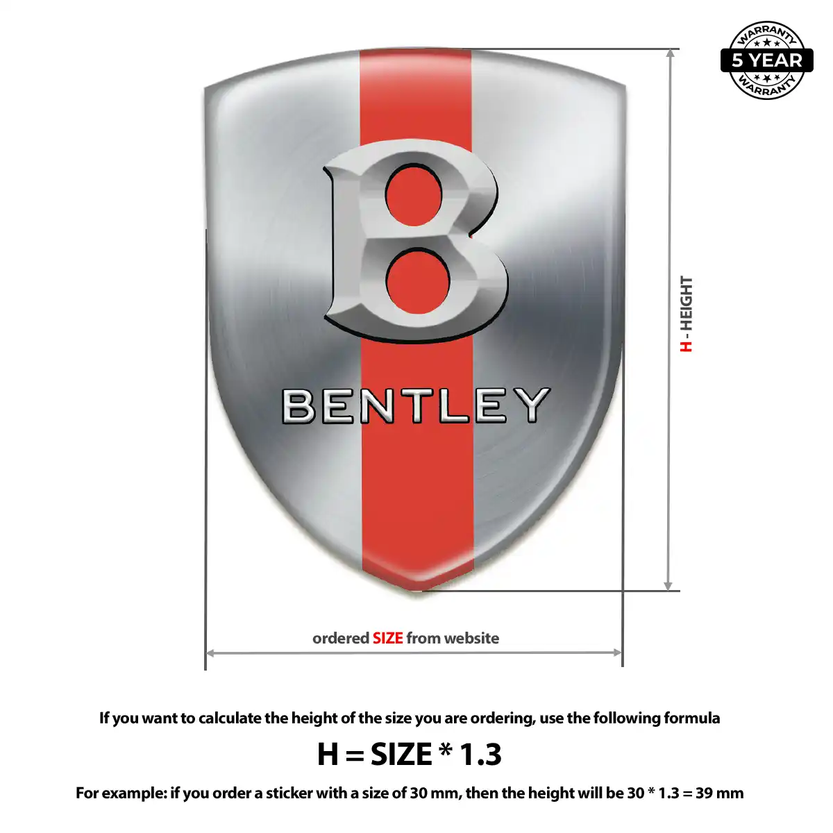 Bentley 3D Emblem Sticker Sleek Style