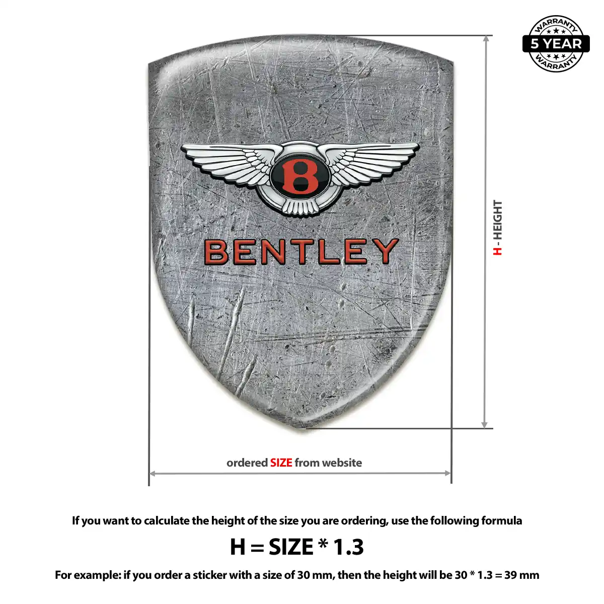 Bentley 3D Gel Sticker Auto Tuning