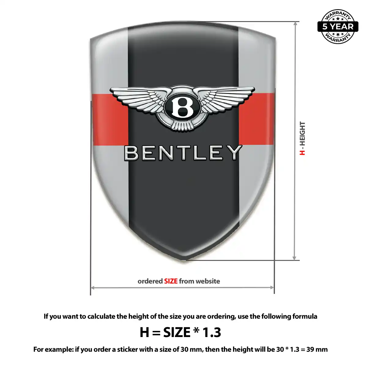 Bentley 3D Gel Sticker Cabin Style