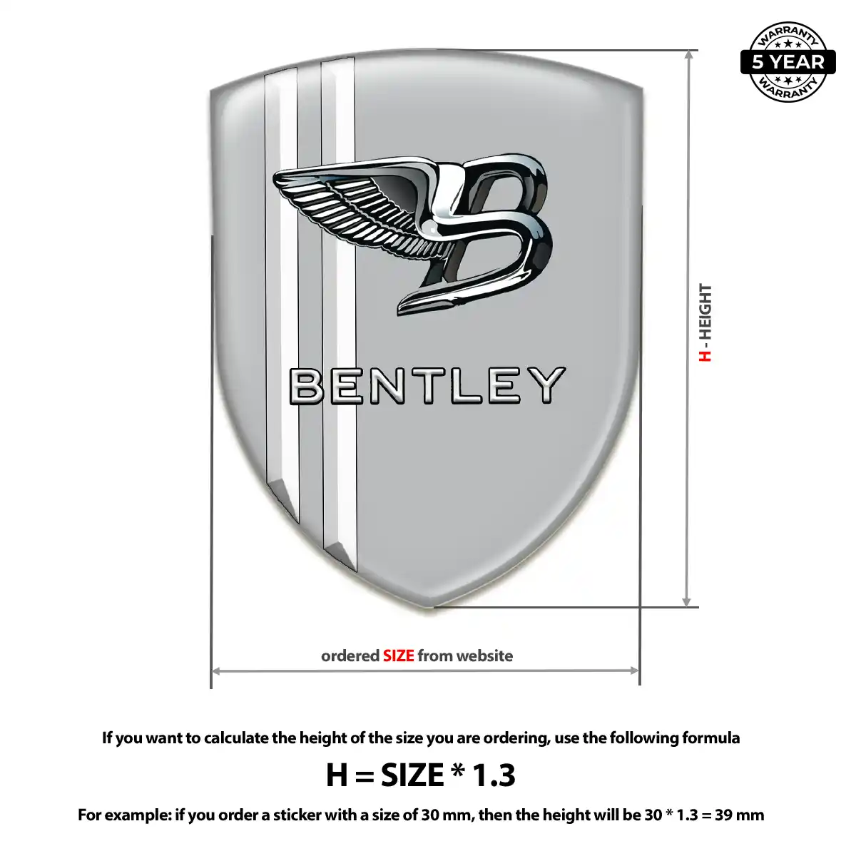 Bentley 3D Gel Sticker Elite Finish