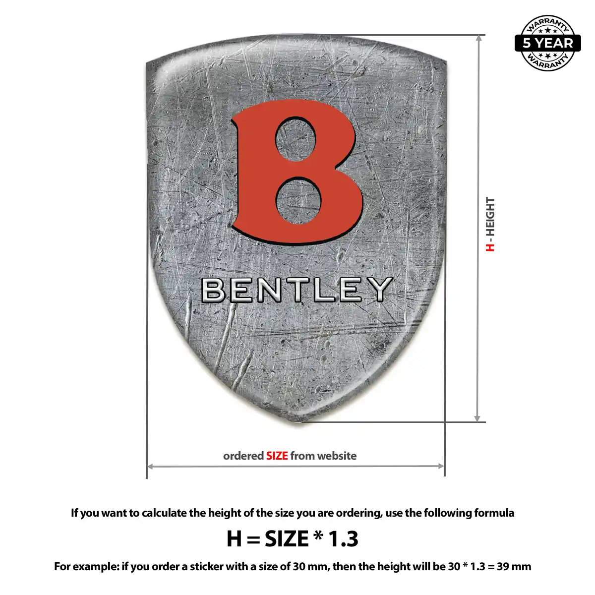 Bentley 3D Gel Sticker Exterior Luxe