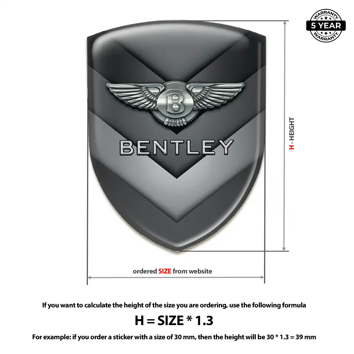 Bentley 3D Gel Sticker Interior Luxe