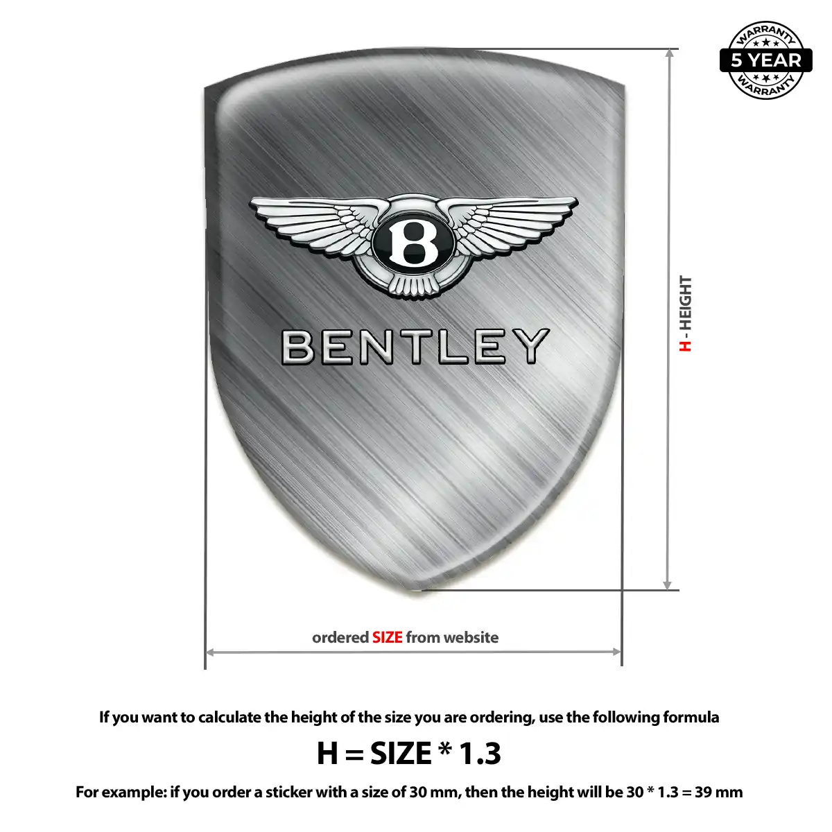 Bentley 3D Gel Sticker Opulent Line