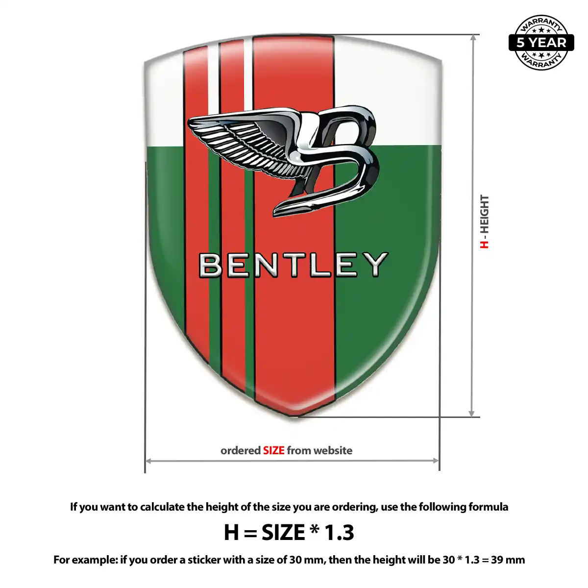Bentley 3D Gel Sticker Outer Style