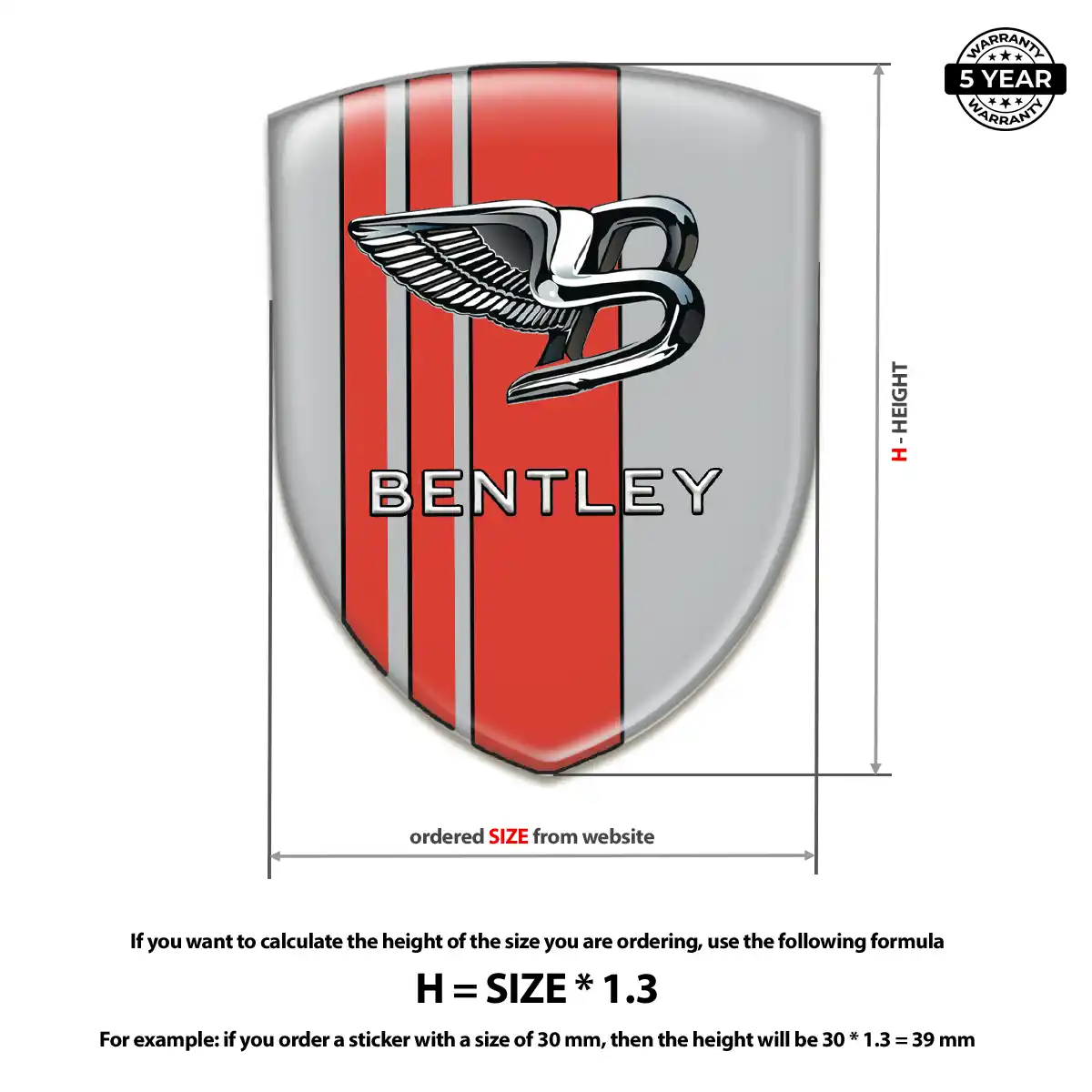 Bentley 3D Gel Sticker Performance Style