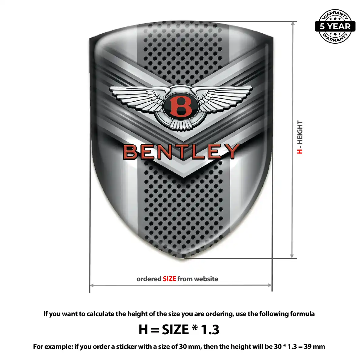 Bentley 3D Gel Sticker Premium Dome