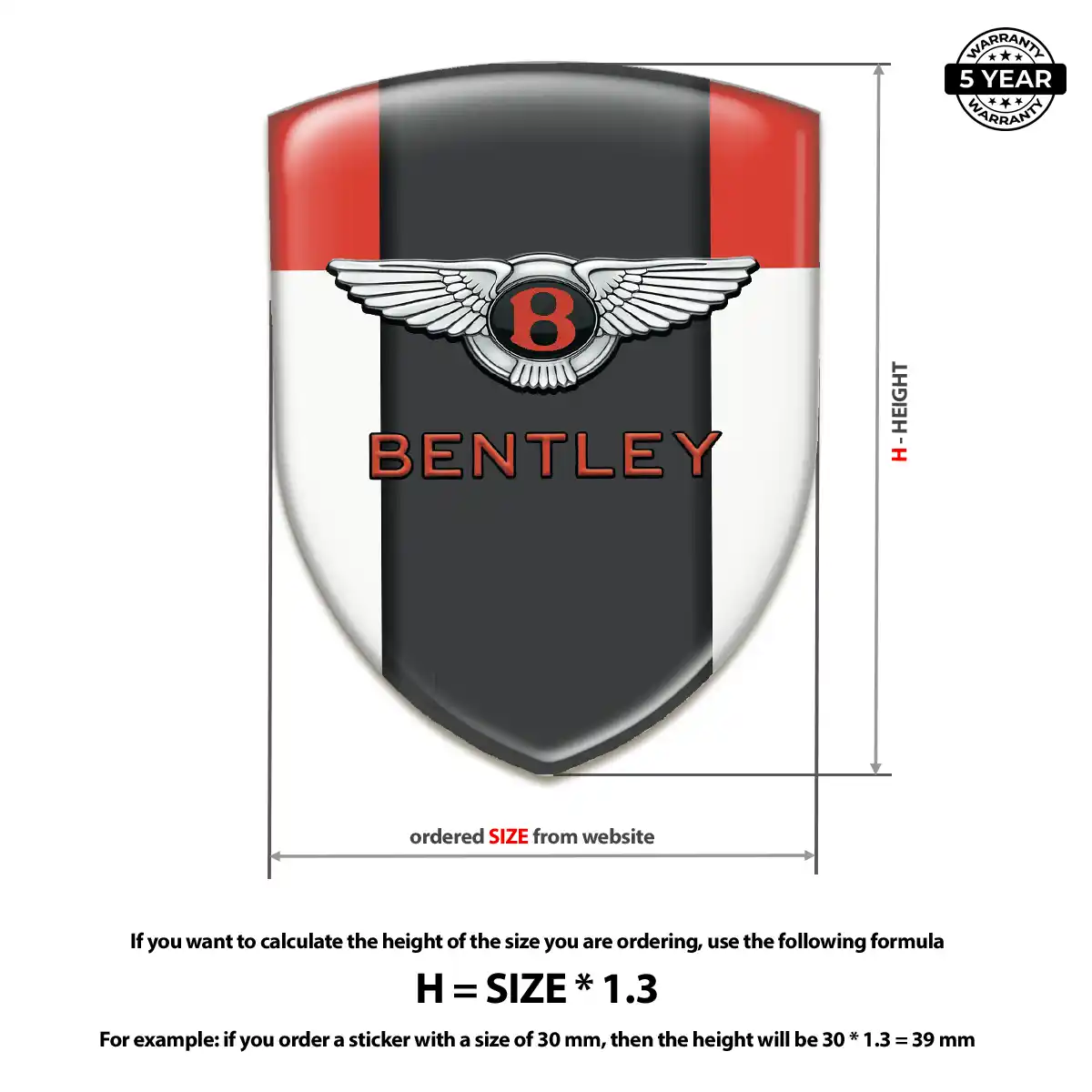 Bentley 3D Gel Sticker Prime Quality