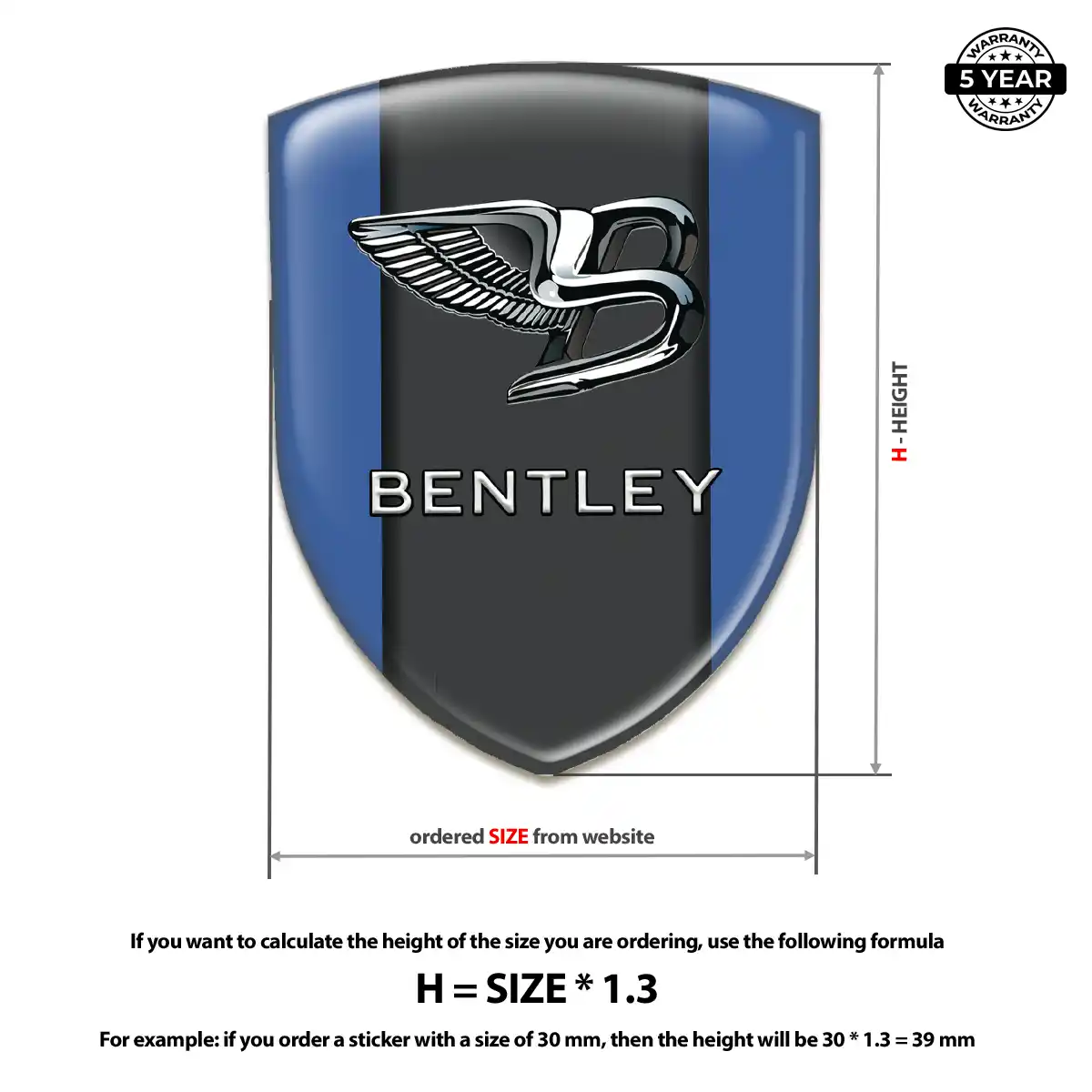 Bentley 3D Gel Sticker Refined Design