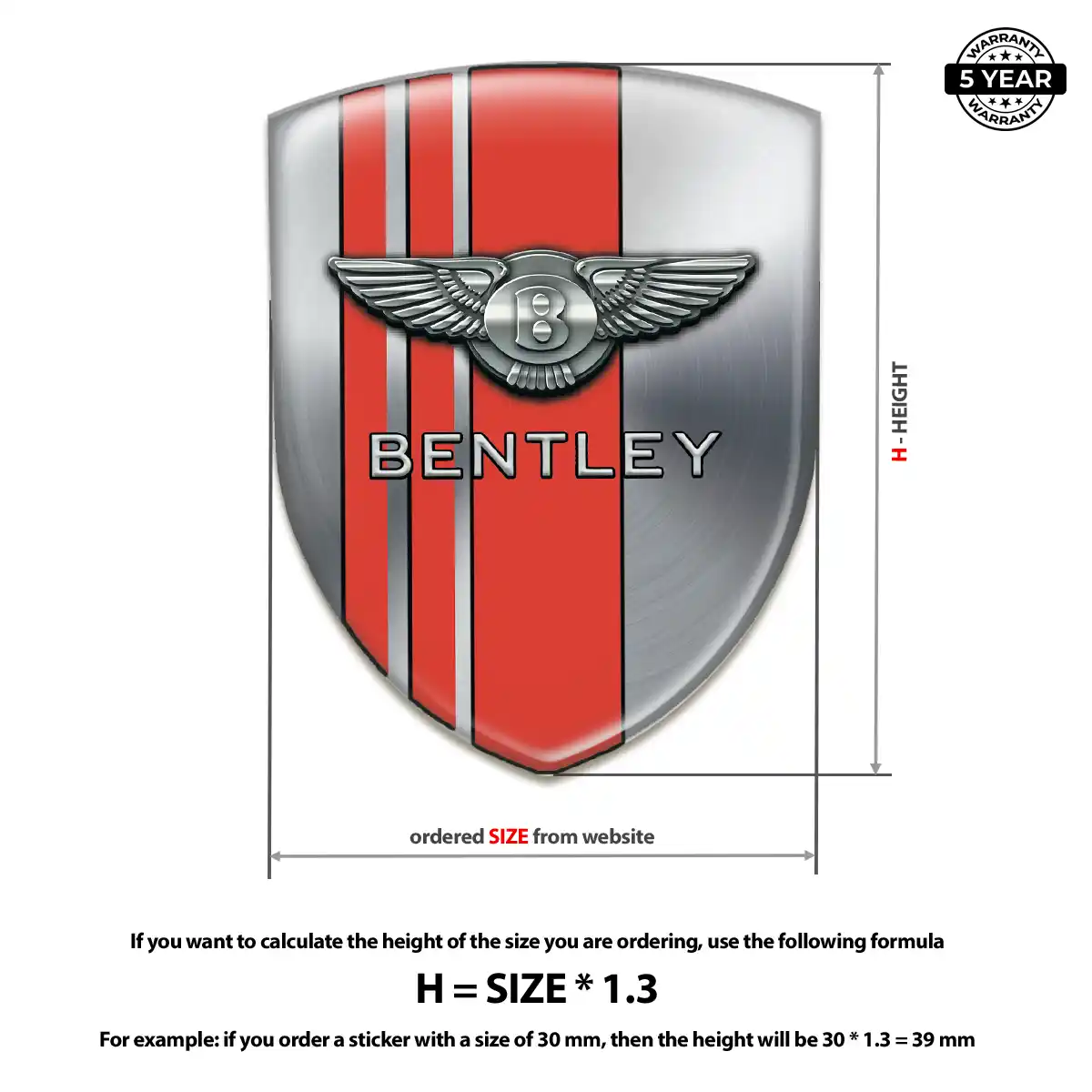 Bentley 3D Gel Sticker Resin Elite