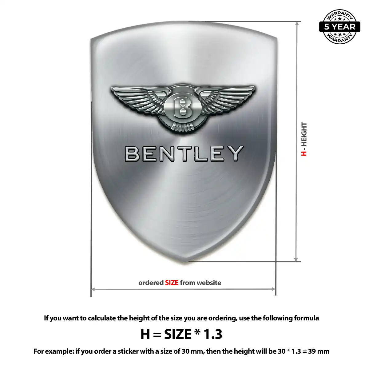 Bentley 3D Gel Sticker Resin Luxe