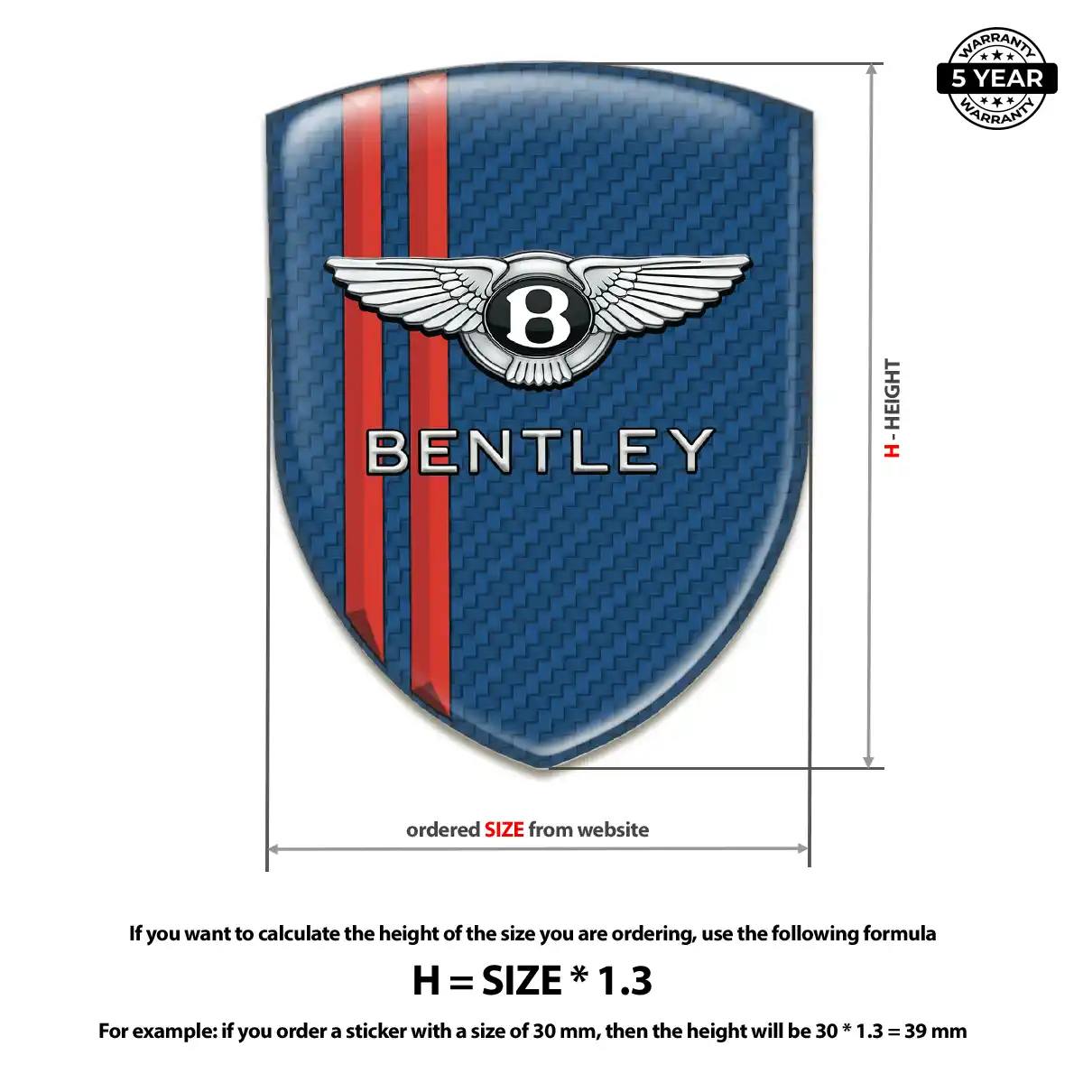 Bentley 3D Gel Sticker Signature Grade