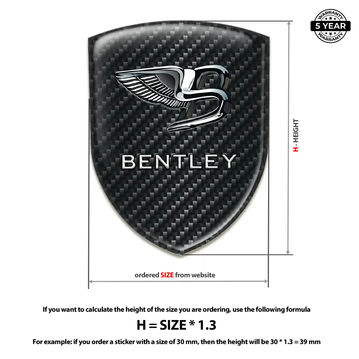 Bentley 3D Gel Sticker Sleek Style