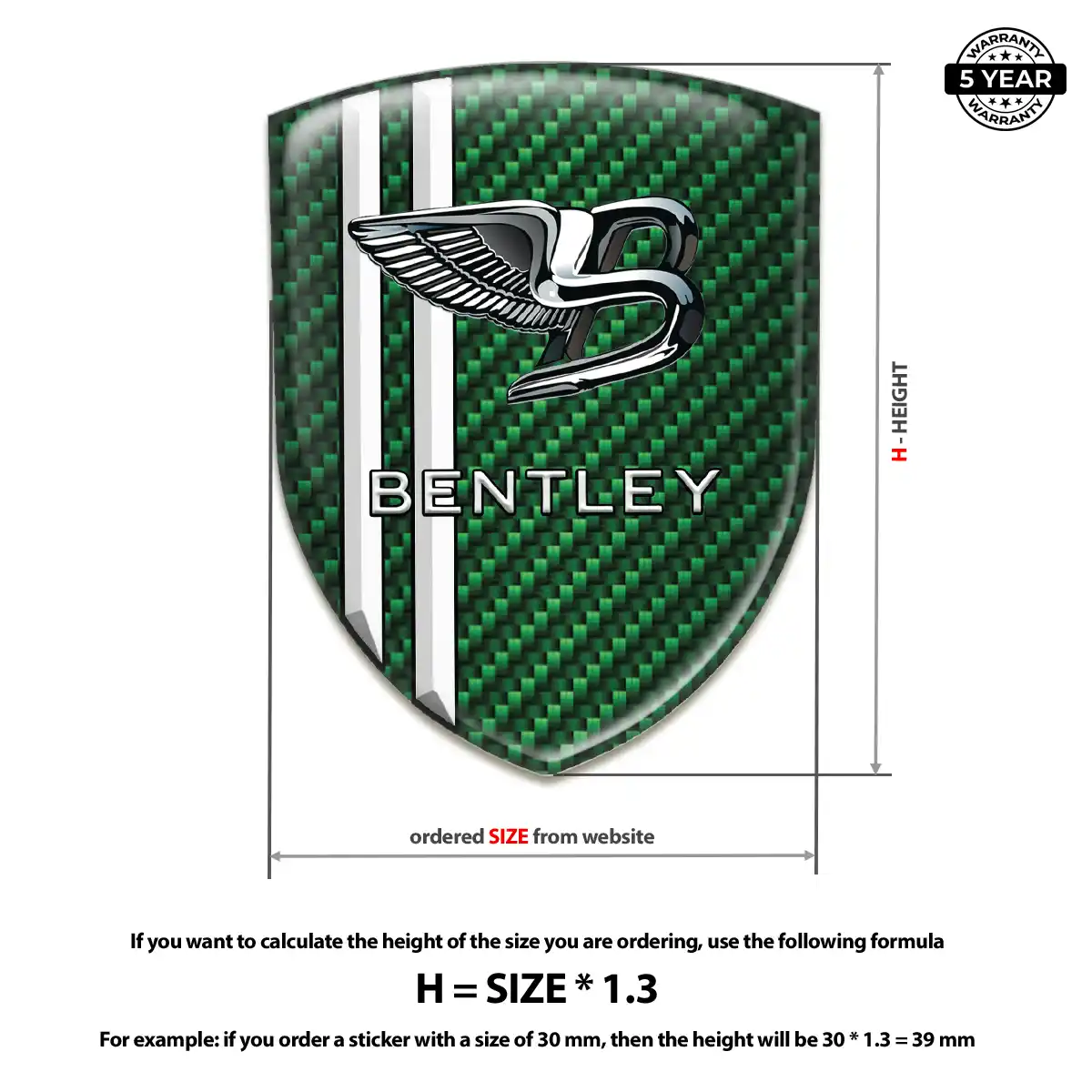Bentley 3D Gel Sticker Sport Tuning