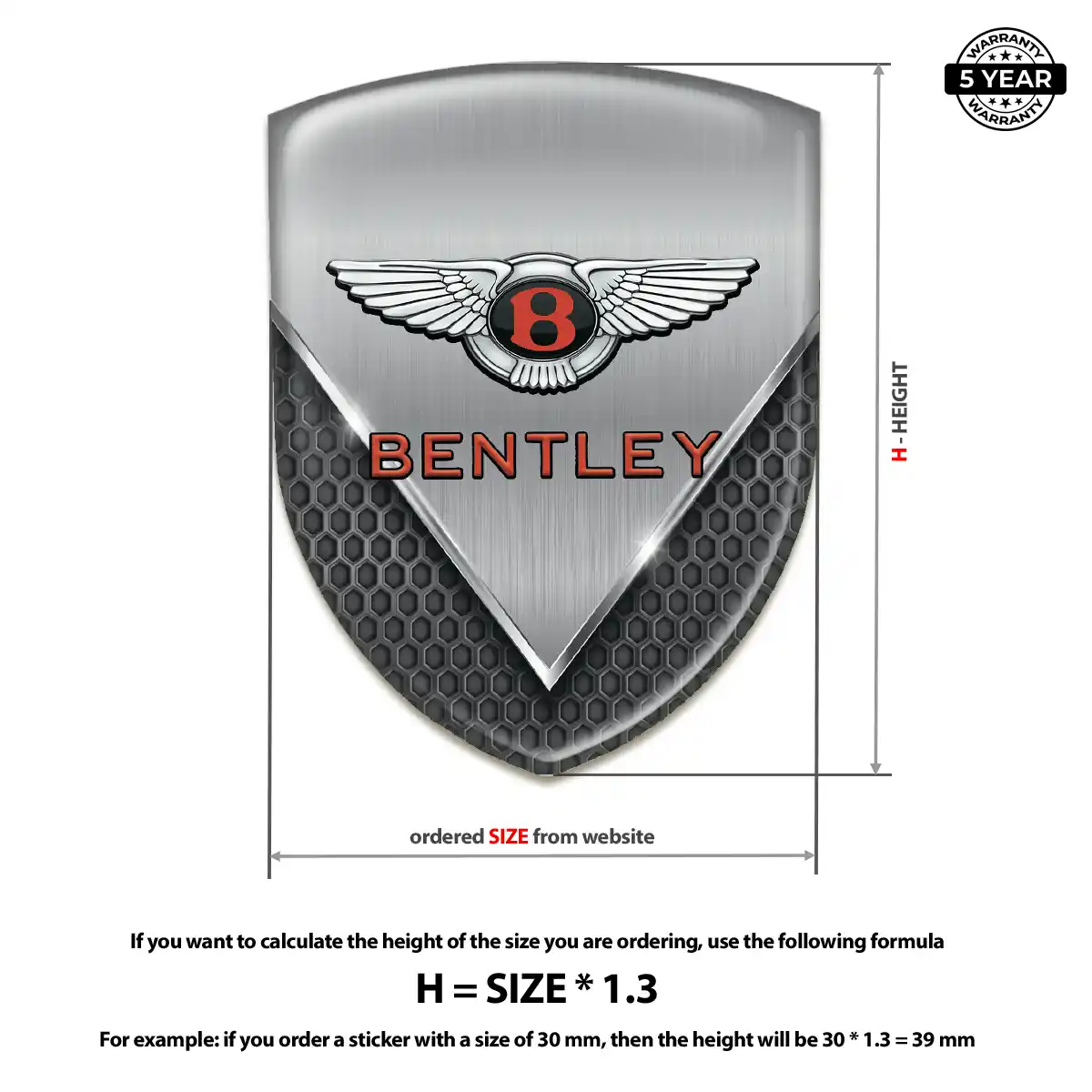 Bentley 3D Gel Sticker Street Tuning
