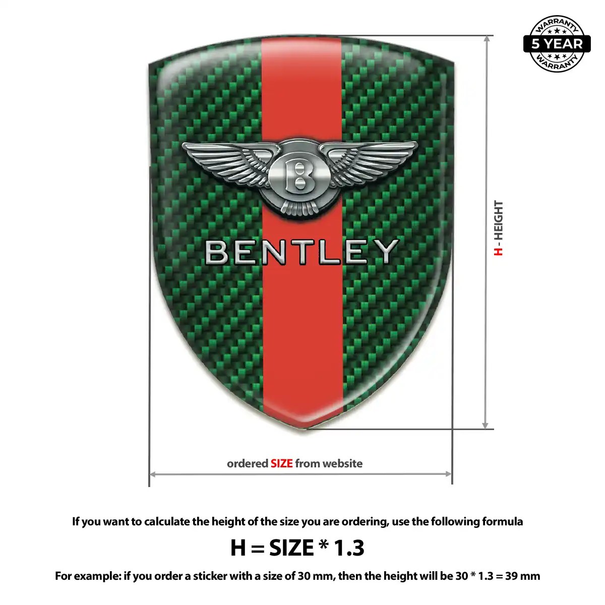 Bentley 3D Gel Sticker Superior Craft
