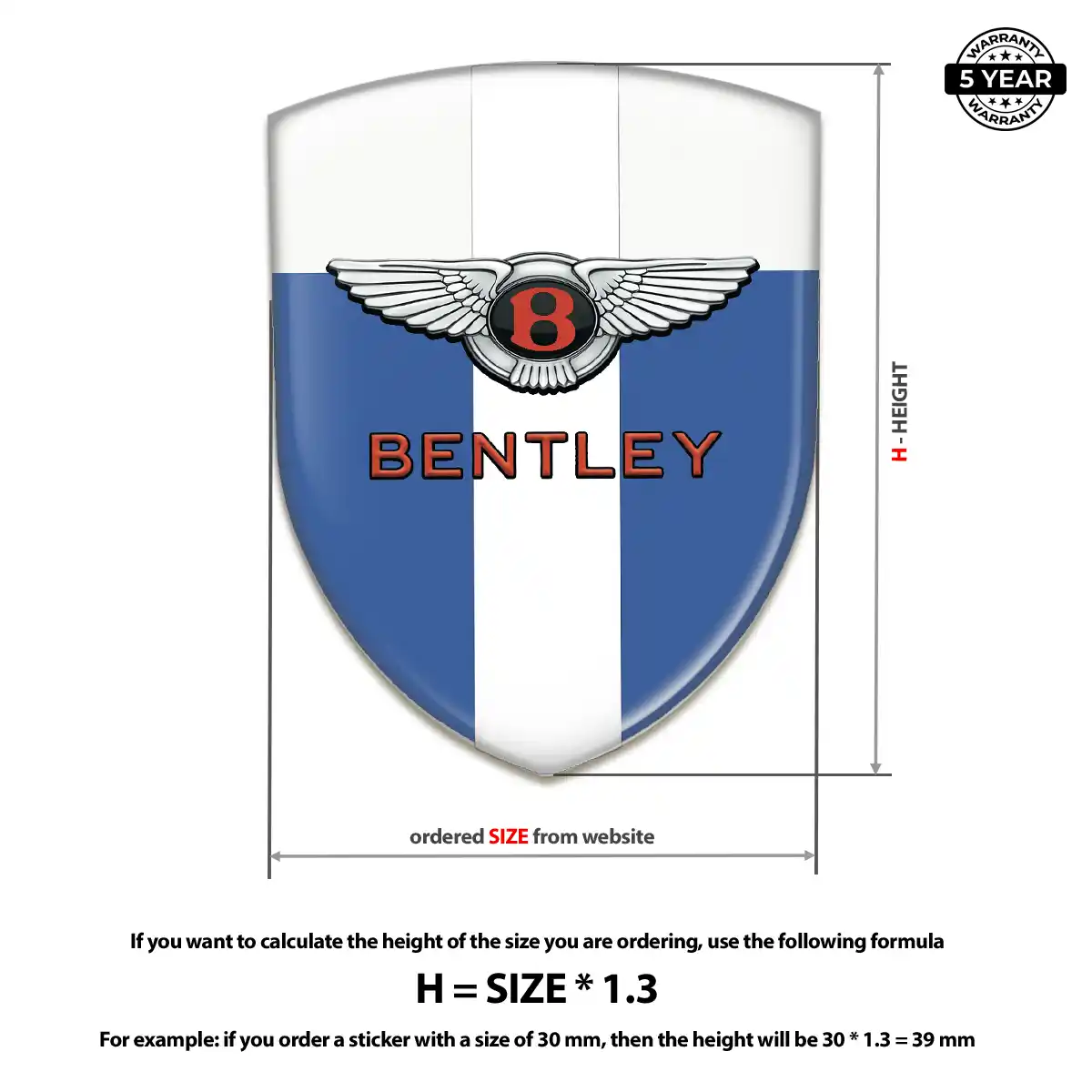 Bentley 3D Logo Sticker Deluxe Edition