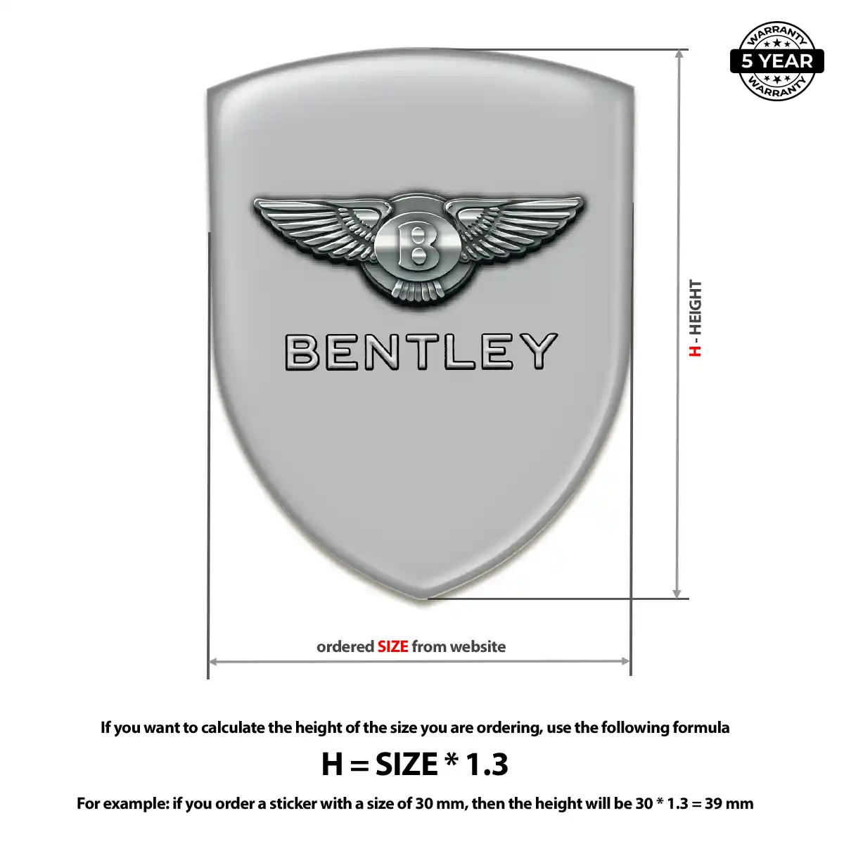 Bentley 3D Logo Sticker Elite Finish