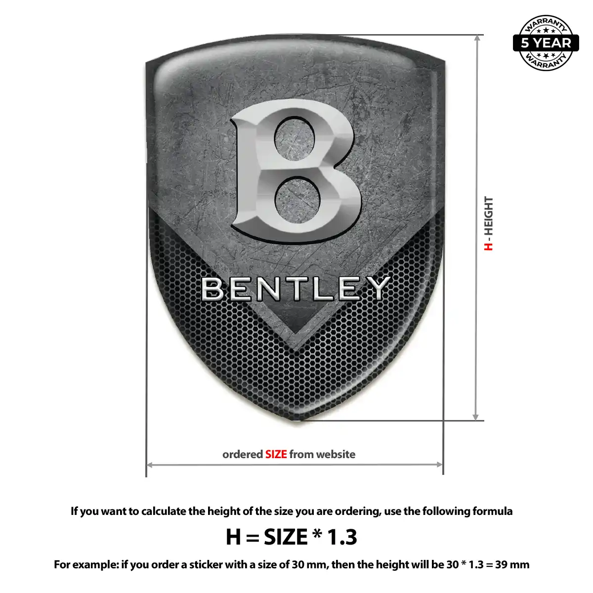 Bentley 3D Logo Sticker Interior Elegance