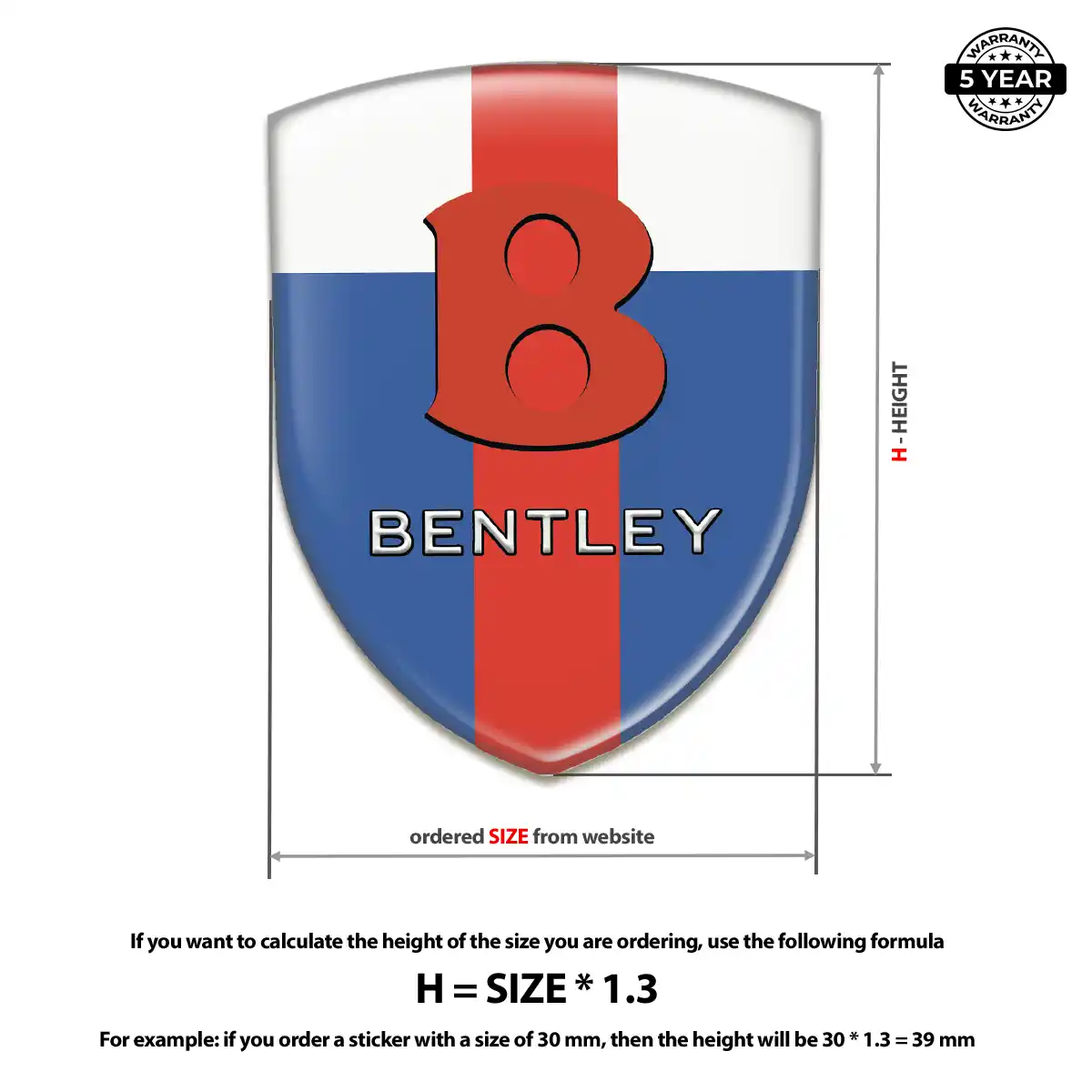 Bentley 3D Logo Sticker Opulent Line