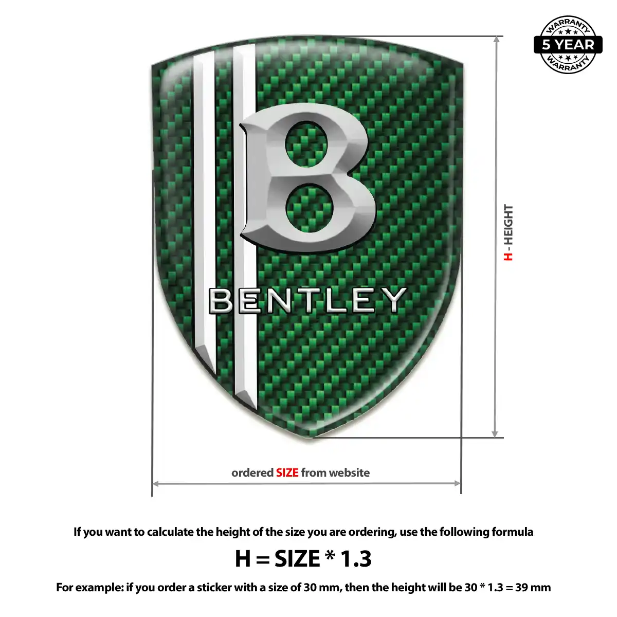 Bentley 3D Logo Sticker Outer Style