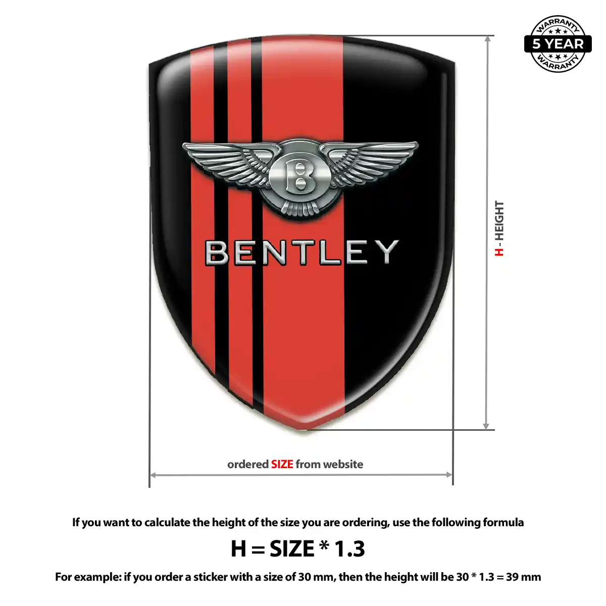Bentley 3D Logo Sticker Performance Style
