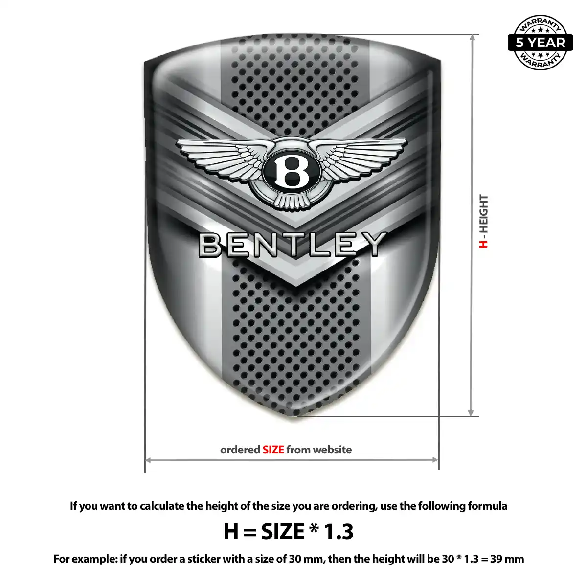 Bentley 3D Logo Sticker Prestige Line