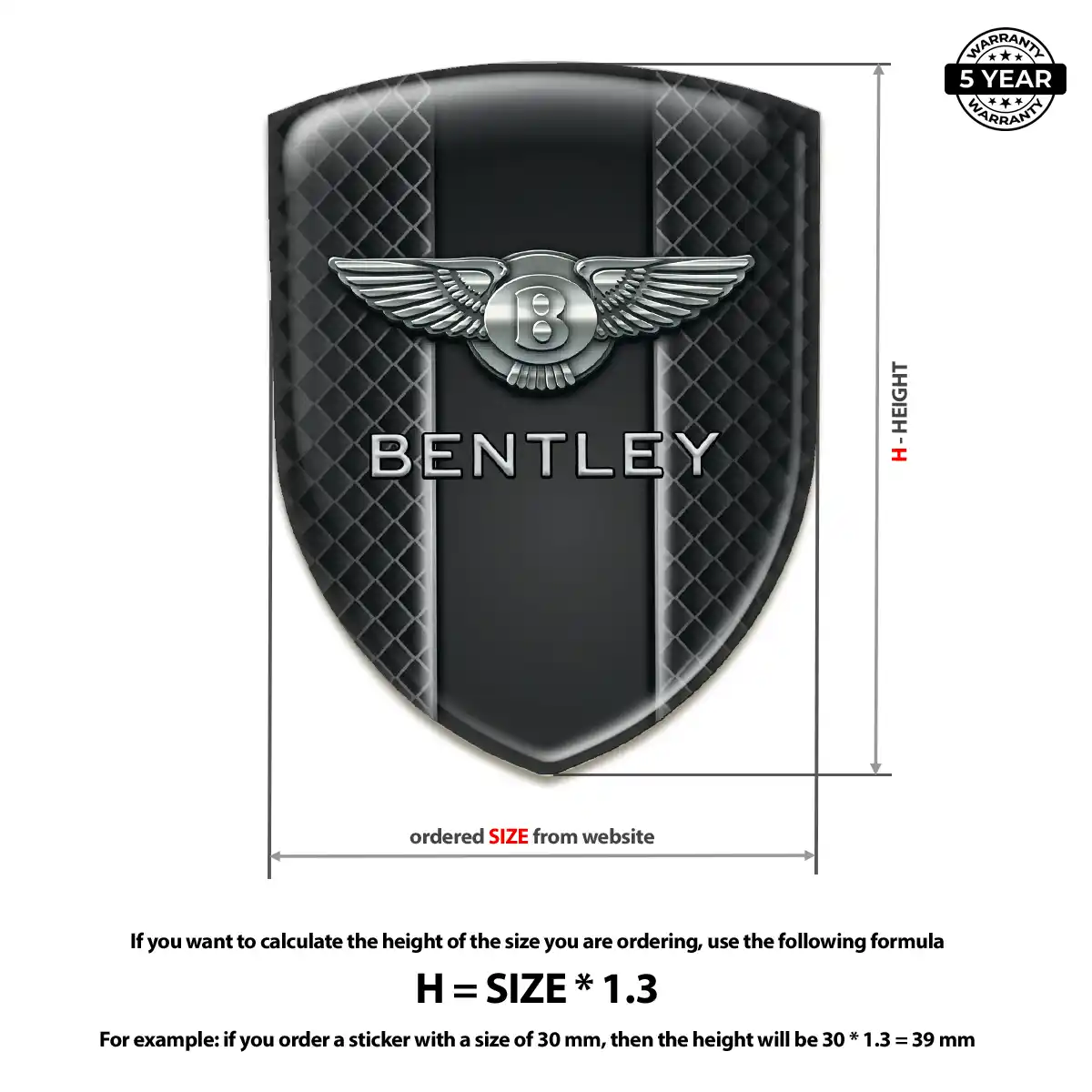 Bentley 3D Logo Sticker Prime Quality